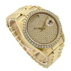 Rolex OP Day Date President Ref 18038 Mens Watch Diamond Dial & Bezel #W105844-1