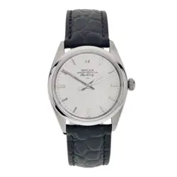 ROLEX AIR KING STAINLESS STEEL SILVER COLOR DIAL 34MM AUTOMATIC MEN’S WATCH 5500
