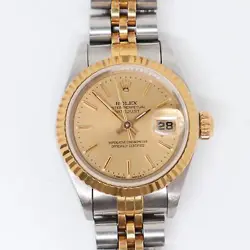 1995 ROLEX 69173 DATEJUST 26MM STEEL 18K YELLOW GOLD AUTOMATIC LADIES WATCH