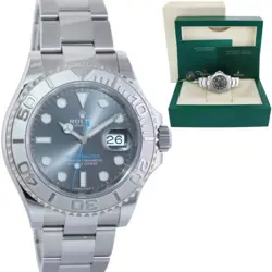 2019 MINT ROLEX YACHT-MASTER 116622 RHODIUM STEEL PLATINUM 40MM WATCH BOX