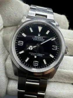 2007 ROLEX EXPLORER I 114270 MEN'S AUTOMATIC 36MM STEEL BLACK DIAL WATCH