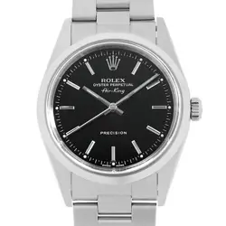 ROLEX AIR KING 14000M BLACK BAR A NUMBER SECOND HAND MENS