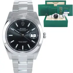 2021 NEW PAPERS ROLEX DATEJUST 41 STEEL 126300 BLACK DIAL OYSTER 41MM WATCH BOX