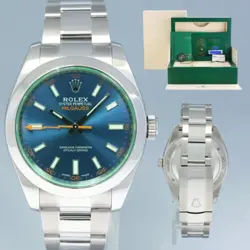 2021 NEW PAPERS ROLEX MILGAUSS BLUE ANNIVERSARY GREEN 116400GV STEEL WATCH BOX