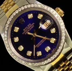 ROLEX MENS DATEJUST GOLD STEEL OYSTER DIAMOND DIAL BEZEL QUICK SET 36MM