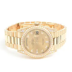 rolex Day Date 36 10P Diamond Gold Dial 750YG 118388A watch men TO169737