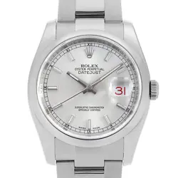 ROLEX DATEJUST 116200 SILVER BAR 3 ROWS OYSTER BREATH Z NUMBER SECOND HAND MENS