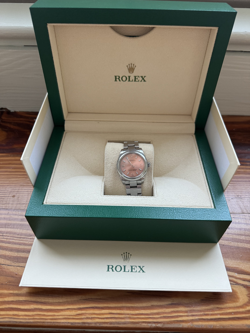 ROLEX LADY OYSTER PERPETUAL 76080 SILVER OYSTER BRACELET WITH SILVER BEZEL