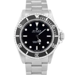 PAPERS ROLEX SUBMARINER NO-DATE STAINLESS STEEL BLACK 40MM WATCH 14060 BOX
