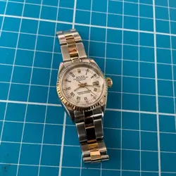 ROLEX OYSTER PERPETUAL DATE JUST LADIES REF 69173 STEEL & GOLD 26MM SAPPHIRE
