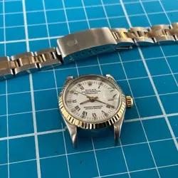 ROLEX OYSTER PERPETUAL DATE JUST LADIES REF 69173 STEEL & GOLD 26MM SAPPHIRE