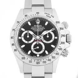 ROLEX DAYTONA 116520 BLACK MIRROR BUCKLE RANDOM NUMBER SECOND HAND MENS