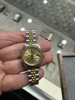 LADIES ROLEX OYSTER PERPETUAL DATEJUST 69173 WRISTWATCH 18K YELLOW GOLD