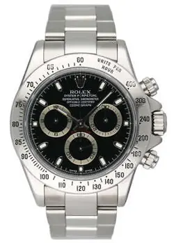 ROLEX DAYTONA 116520 BLACK DIAL STEEL MENS WATCH BOX PAPERS