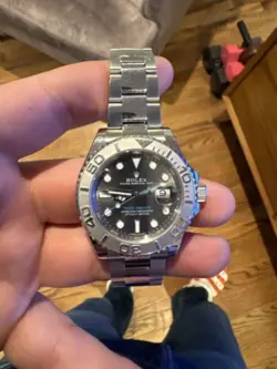 ROLEX YACHT  MASTER 116622 RHODIUM DIAL BLUE HAND 2017 40MM