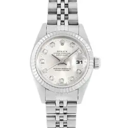 ROLEX DATEJUST 10P DIAMOND 69174G SILVER T NUMBER SECOND HAND WOMEN