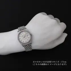 ROLEX DATEJUST 10P DIAMOND 16234G SILVER Y NUMBER SECOND HAND MENS