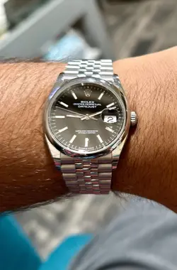 ROLEX DATEJUST BRIGHT BLACK UNISEX ADULTS WATCH - 126200
