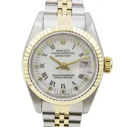 ROLEX DATEJUST WATCH 69173 WHITE ROMAN DIAL 18K YELLOW GOLD STAINLESS STEEL