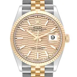 ROLEX DATEJUST STEEL YELLOW GOLD GOLDEN FLUTED MOTIF DIAL WATCH 126233