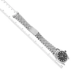 ROLEX DATEJUST BLACK DIAMOND DIAL STEEL WHITE GOLD MENS WATCH 16234