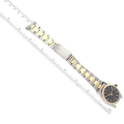 ROLEX OYSTER PERPETUAL STEEL YELLOW GOLD BLACK DIAL MENS WATCH 14203
