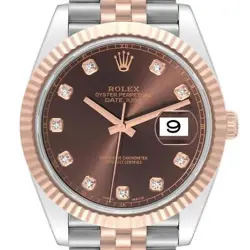 ROLEX DATEJUST 41 STEEL ROSE GOLD CHOCOLATE DIAL MENS WATCH 126331 BOX CARD