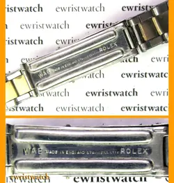 Genuine 50's Rolex WAB Solid Gold/SS Stretch Rivets Bracelet 20mm Straight Ends