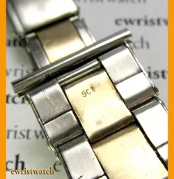 Genuine 50's Rolex WAB Solid Gold/SS Stretch Rivets Bracelet 20mm Straight Ends