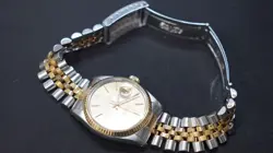 ROLEX MENS DATEJUST 16013 18K YELLOW GOLD CHAMPAGNE DIAL JUBILEE BRACELET
