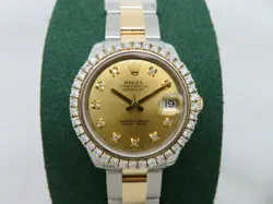 Rolex Datejust Midsize 31MM 178273 Steel & 18K Gold Custom Diamond Bezel w/Card