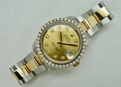Rolex Datejust Midsize 31MM 178273 Steel & 18K Gold Custom Diamond Bezel w/Card