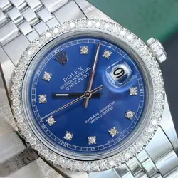 ROLEX DATEJUST UNISEX WATCH BLUE DIAMOND DIAL & BEZEL 1.80CTS JUBILEE BAND 36MM