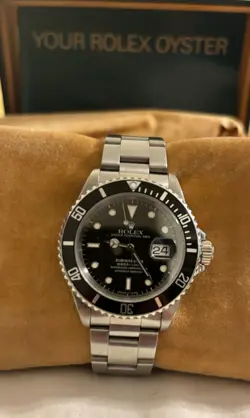 ROLEX SUBMARINER 16610 STAINLESS STEEL OYSTER BRACELET WITH BLACK BEZEL