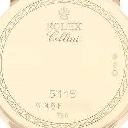 ROLEX CELLINI CLASSIC YELLOW GOLD BROWN STRAP MENS WATCH 5115