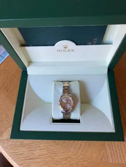 ROLEX DATEJUST 18K GOLD AND SILVER BRACELET WITH GOLD BEZEL