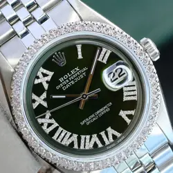 ROLEX DATEJUST UNISEX WATCH GREEN DIAMOND ROMAN DIAL & BEZEL 1.80CTW JUBILEE