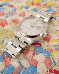 Rolex Date 34mm 1500 Silver Cream Oyster Bracelet Domed Bezel 1979 Clean Nice