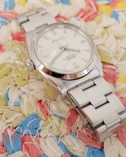 Rolex Date 34mm 1500 Silver Cream Oyster Bracelet Domed Bezel 1979 Clean Nice