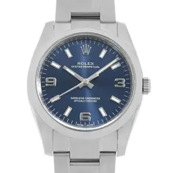ROLEX OYSTER PERPETUAL 114200 BLUE 369 WHITE BAR RANDOM NUMBER SECOND HAND MENS