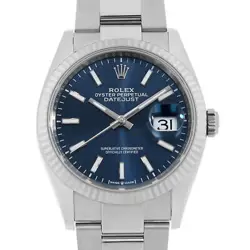 ROLEX DATEJUST 36 126234 BLUE BAR 3 ROWS OYSTER BREATH RANDOM NUMBER SECOND ...