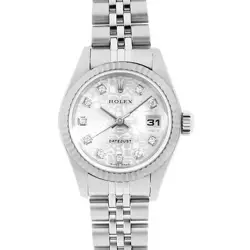 ROLEX DATEJUST 10P DIAMOND 79174G SILVER CARVING COMPUTER F NUMBER SECOND HA...