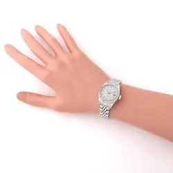 ROLEX DATEJUST 10P DIAMOND 79174G SILVER CARVING COMPUTER F NUMBER SECOND HA...