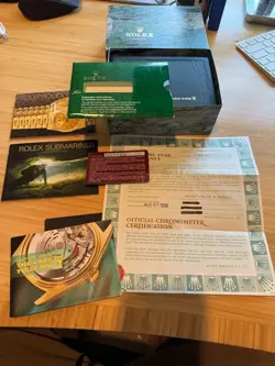 ROLEX 16613-SUBMARINER-JUST BACK FROM FULL SERVICE!-BOX & PAPERS! FREE FEDEX!