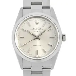 ROLEX AIR KING 14000 SILVER BAR T NUMBER SECOND HAND MENS