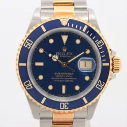 ROLEX SUBMARINER 16613 SS×YG AT BLUE-FACE 1 EXTRA LINK