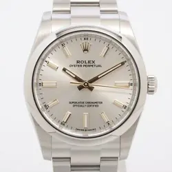 ROLEX OYSTER PERPETUAL 124200 SS AT SILVER-FACE 3 EXTRA LINKS