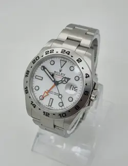 ROLEX EXPLORER II 216570 POLAR WHITE DIAL 42MM STEEL WATCH B&PS