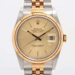 ROLEX DATEJUST 16233 SS×YG AT CHAMPAGNE TAPESTRY DIAL