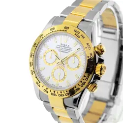 ROLEX DAYTONA 40MM YELLOW GOLD AND STEEL WHITE INDEX DIAL & GOLD BEZEL 116503